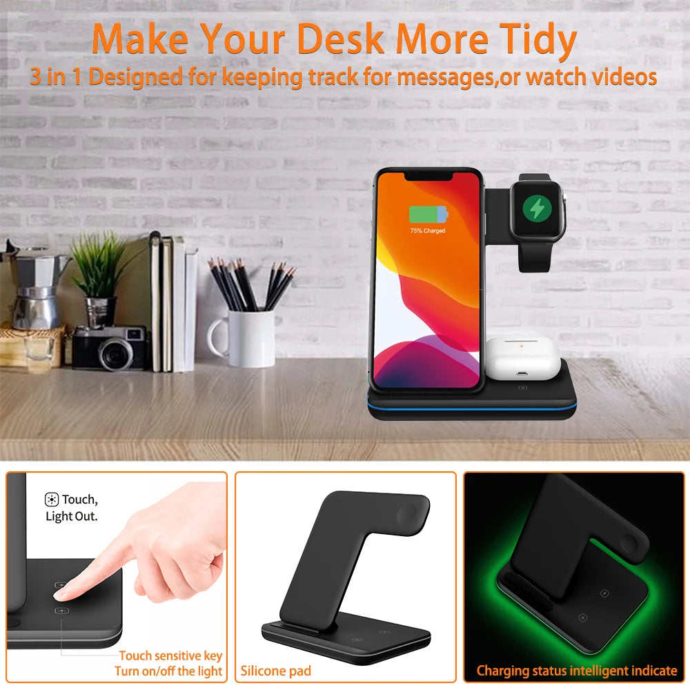 3 in 1 Wireless Charger For iPhone