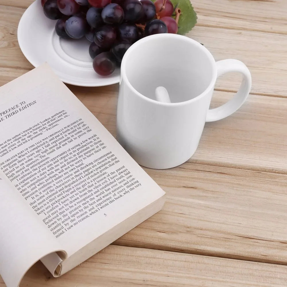 White Porcelain Middle Finger Coffee Mug