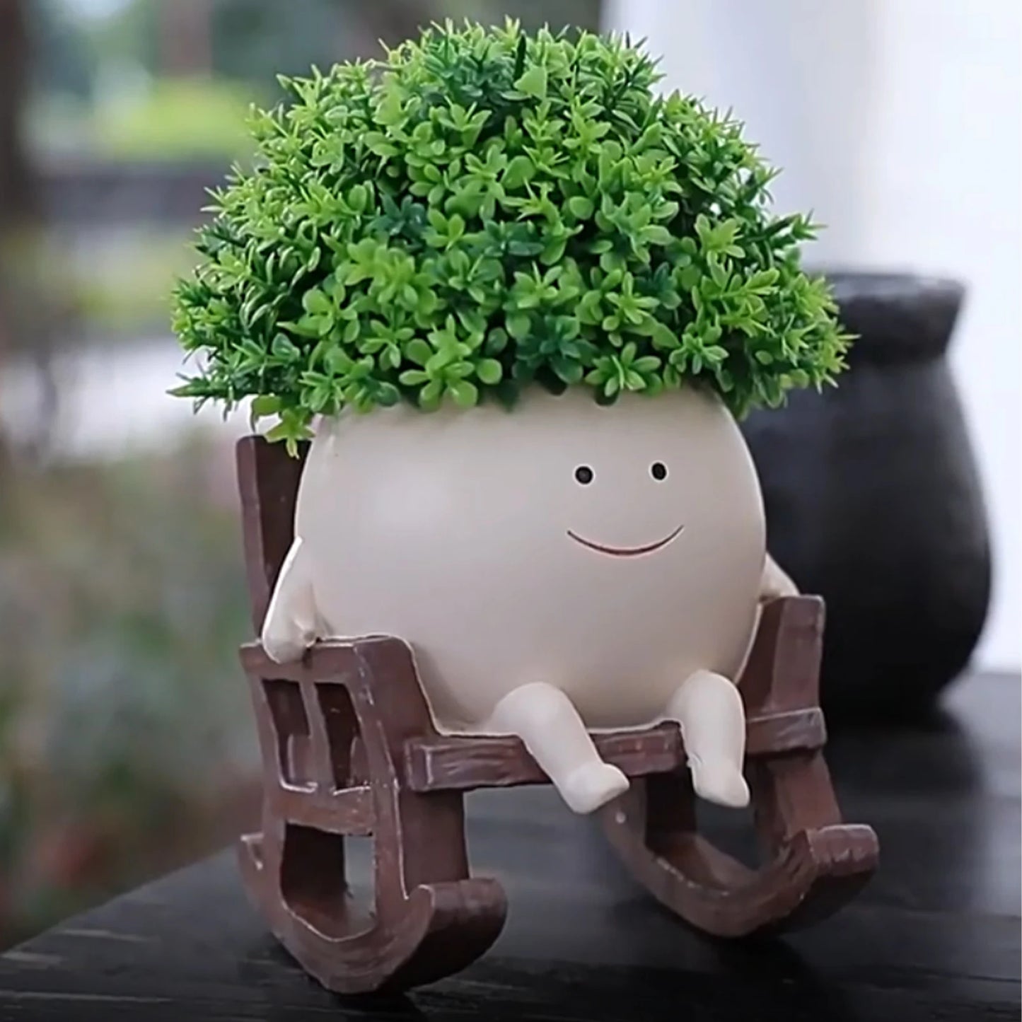 Rocking Chair Smiley Pot