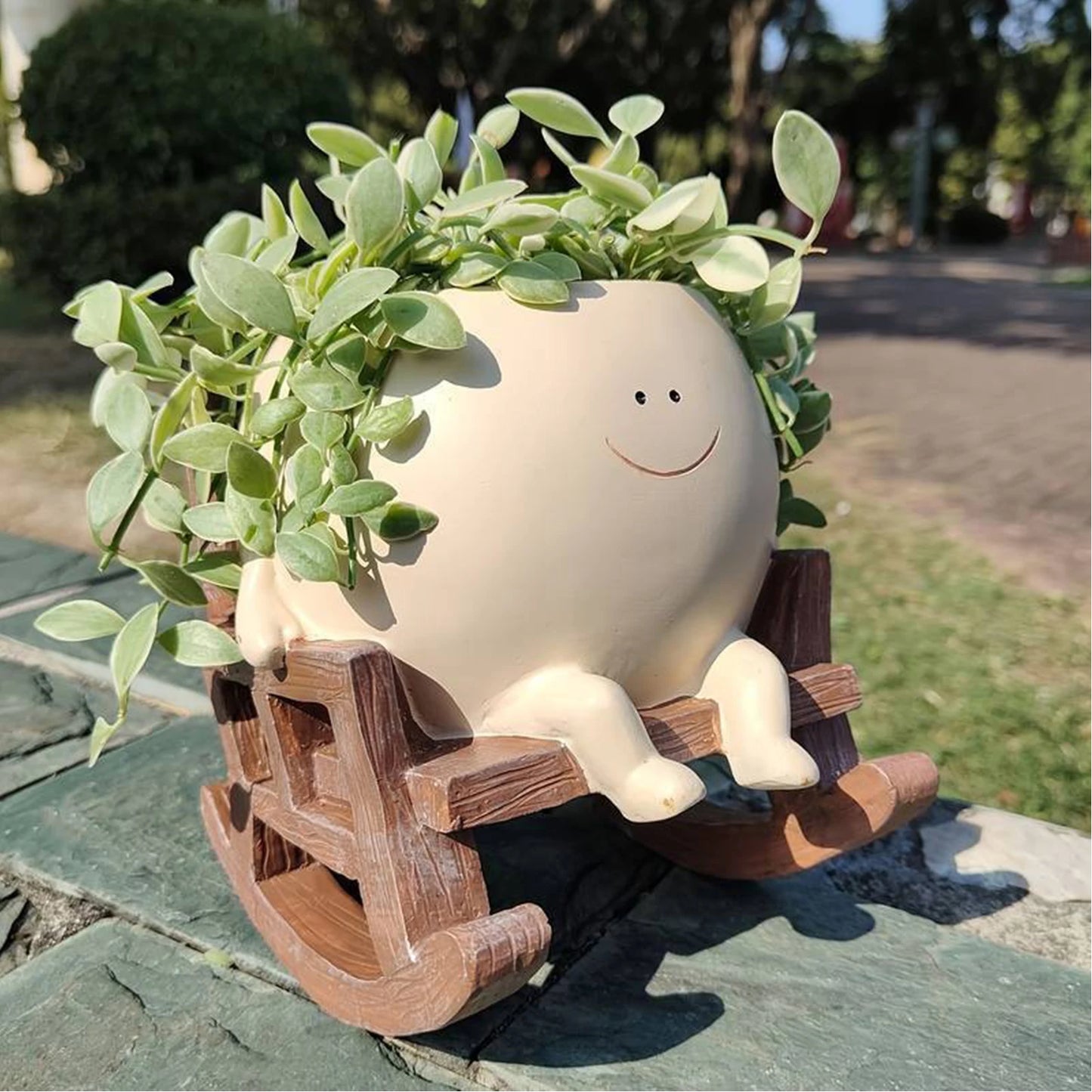 Rocking Chair Smiley Pot