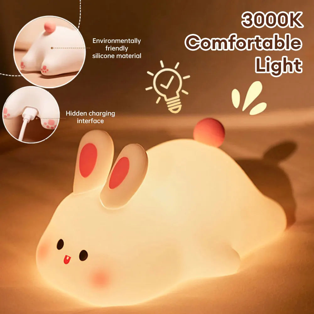 Cute LED Bunny Touch Night Light