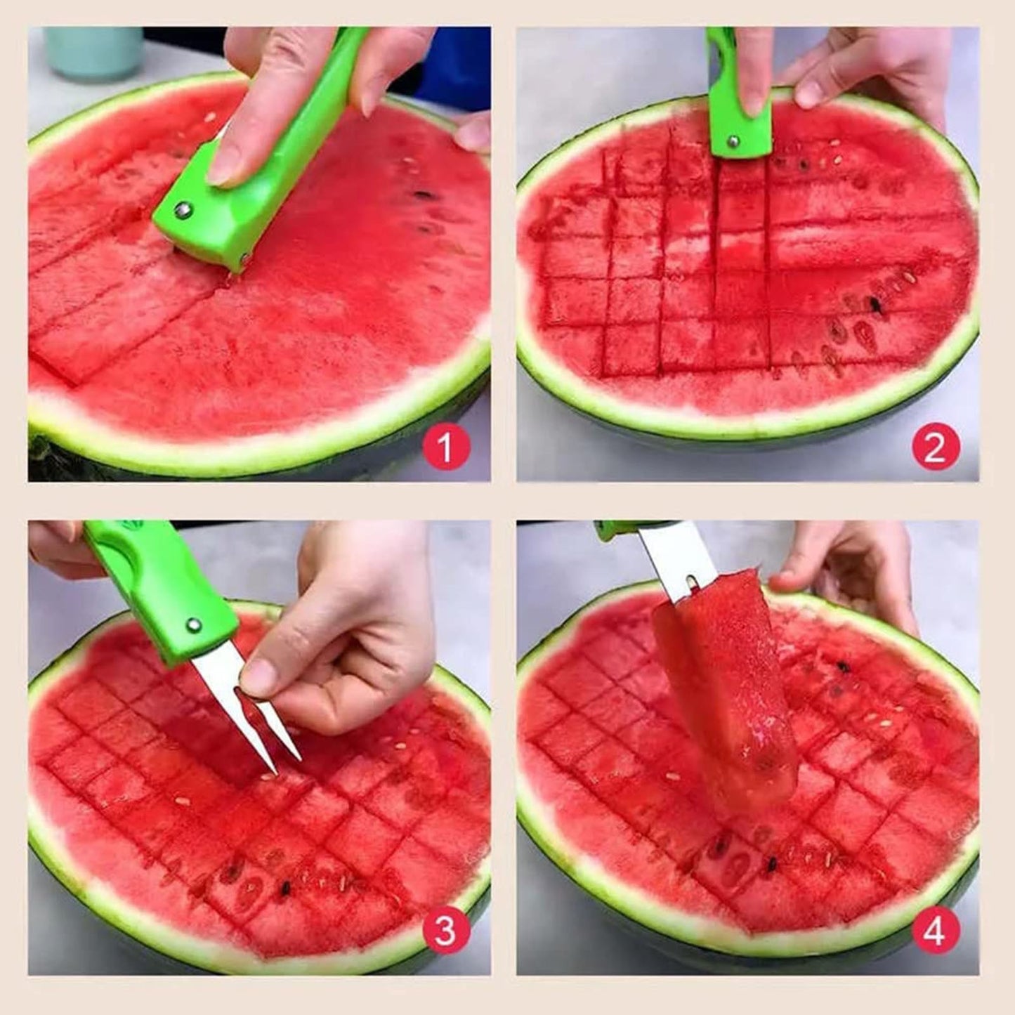 3 IN 1 Watermelon cutter | Fruit Slicer With Spoon and a Fork