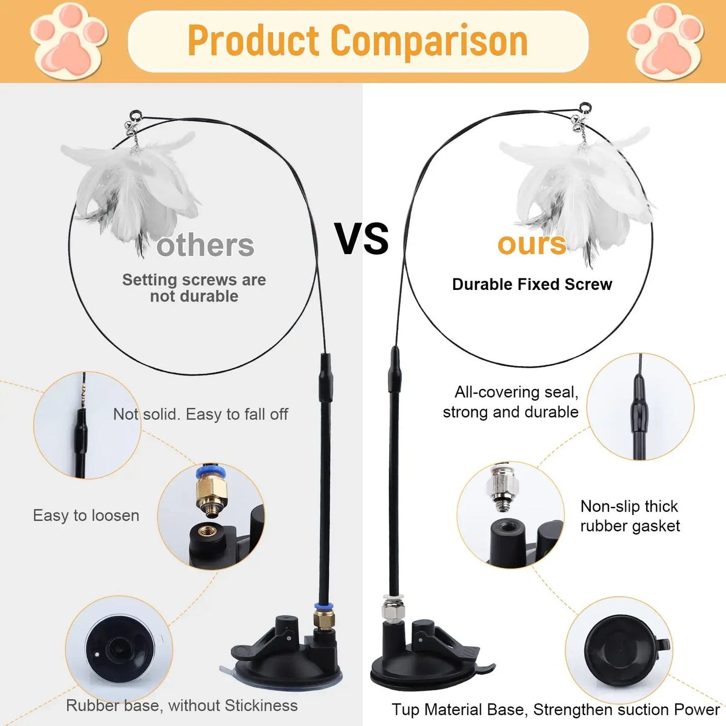 Interactive Feather Cat Toy with Suction Cup