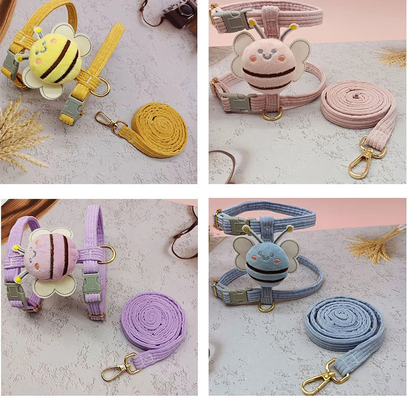 Soft Adjustable Cute Bee Pet Leash