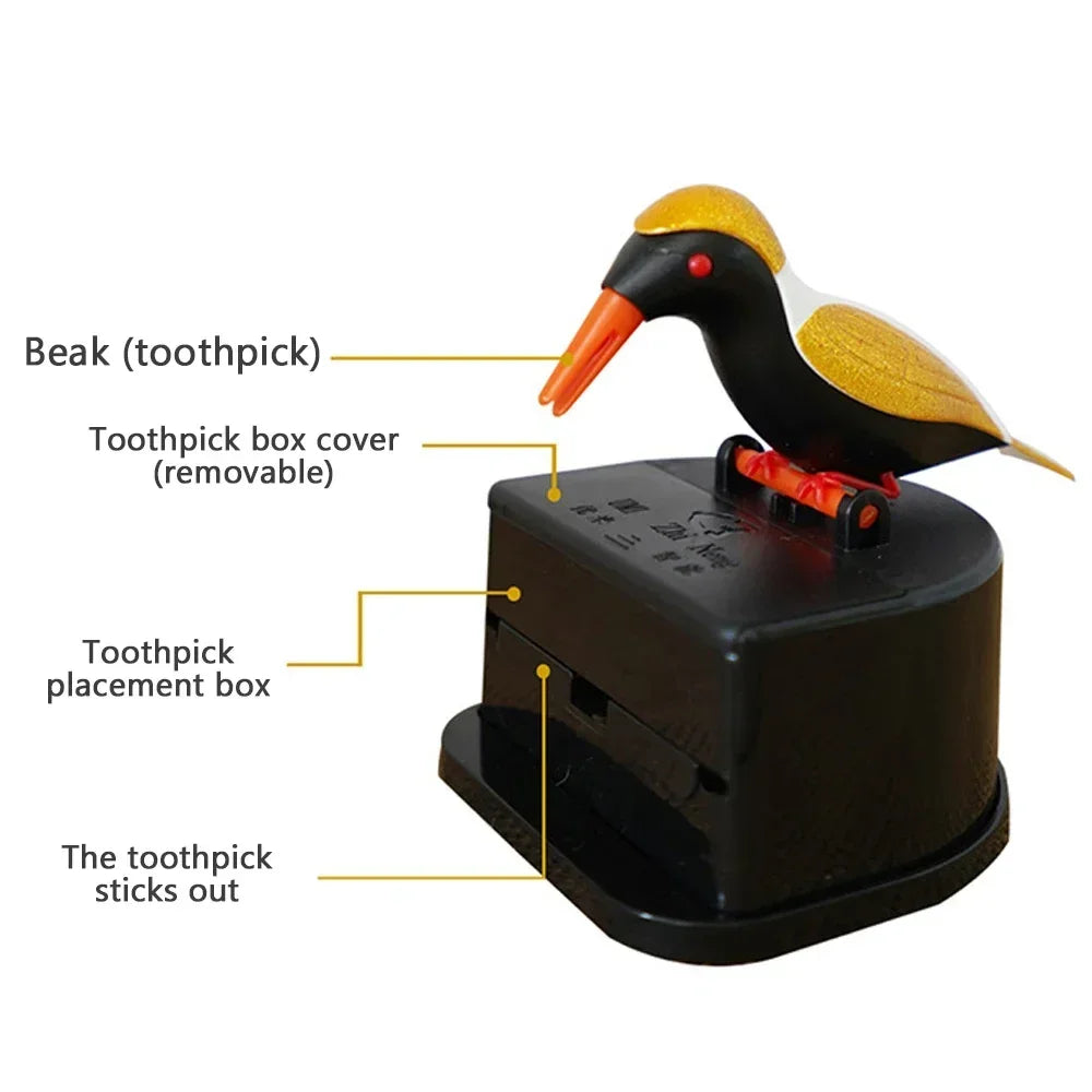 Bird Toothpick Storage Box & Dispenser