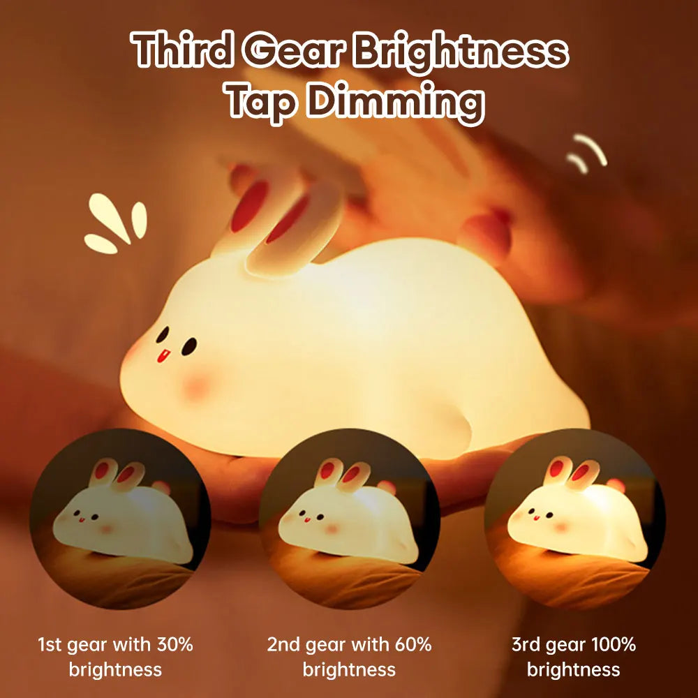 Cute LED Bunny Touch Night Light