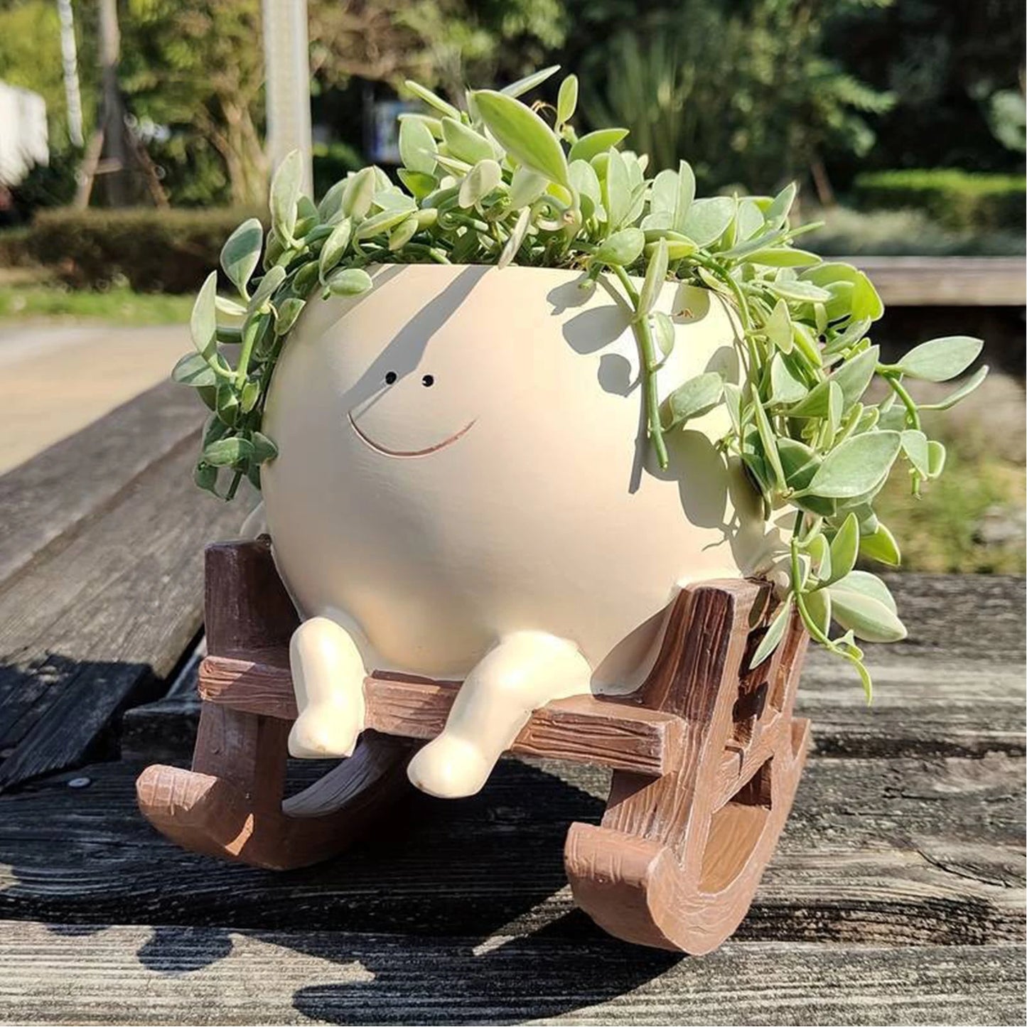 Rocking Chair Smiley Pot