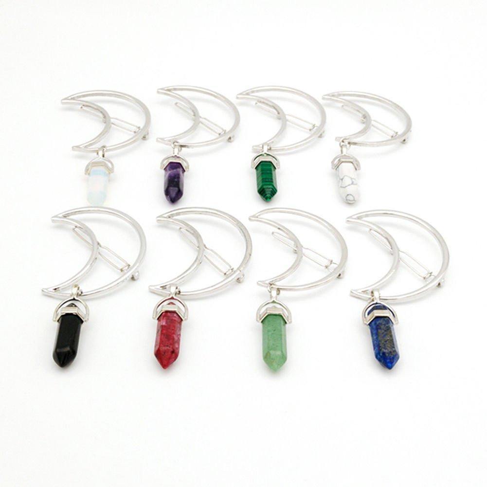 Crystal Rhinestone Moon Barrette Hairpin - Vixilly