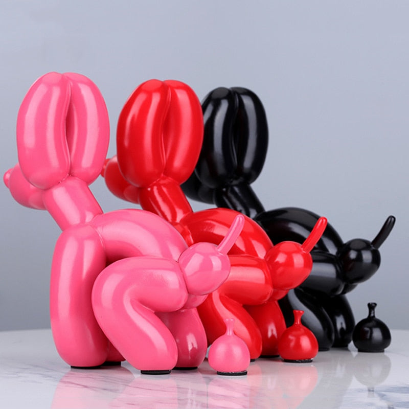 Creative Pooping Balloon Dog Statue