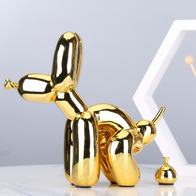 Creative Pooping Balloon Dog Statue