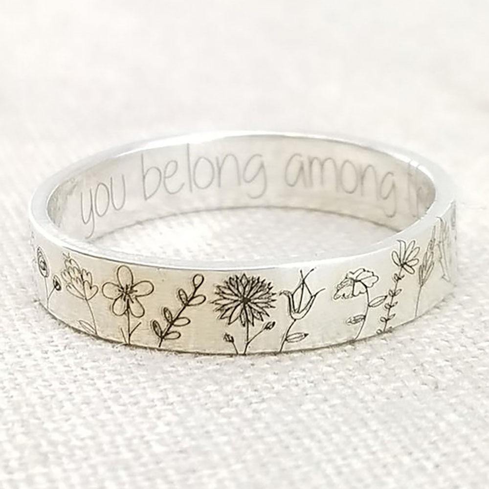 Vintage Wildflowers Handmade Ring - Vixily