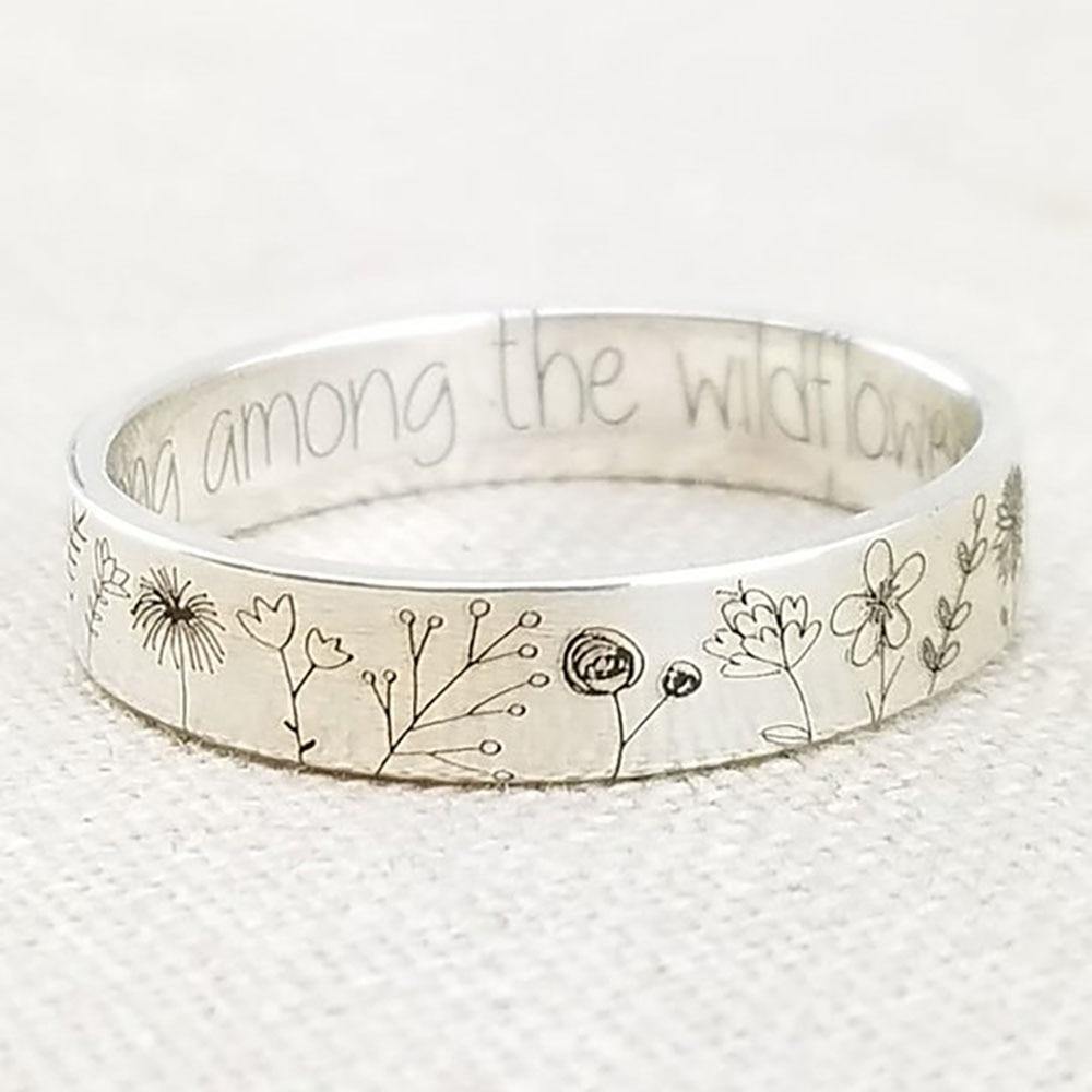 Vintage Wildflowers Handmade Ring - Vixily