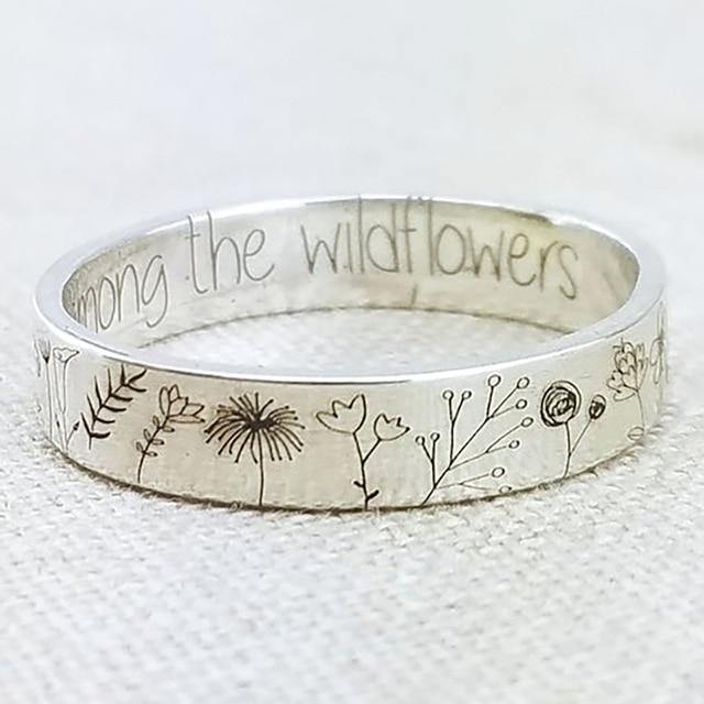 Vintage Wildflowers Handmade Ring - Vixily