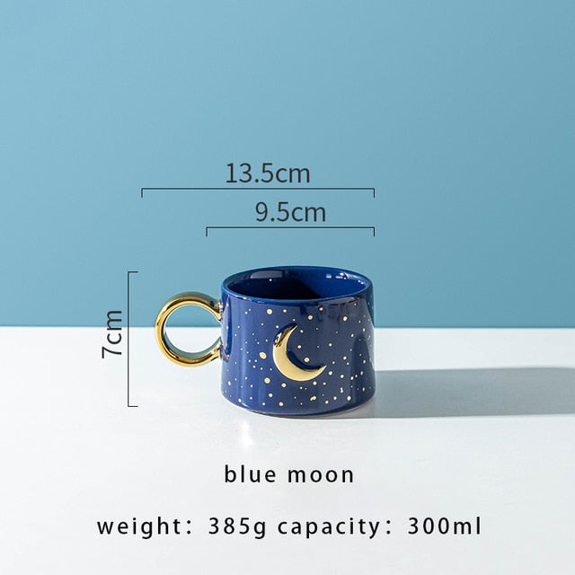 Golden Sun & Moon Design Mug