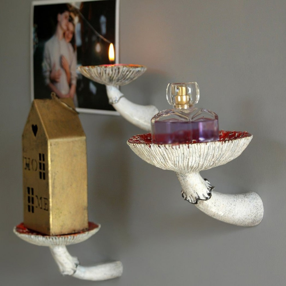 Amanita Mushroom Wall Floating Shelf
