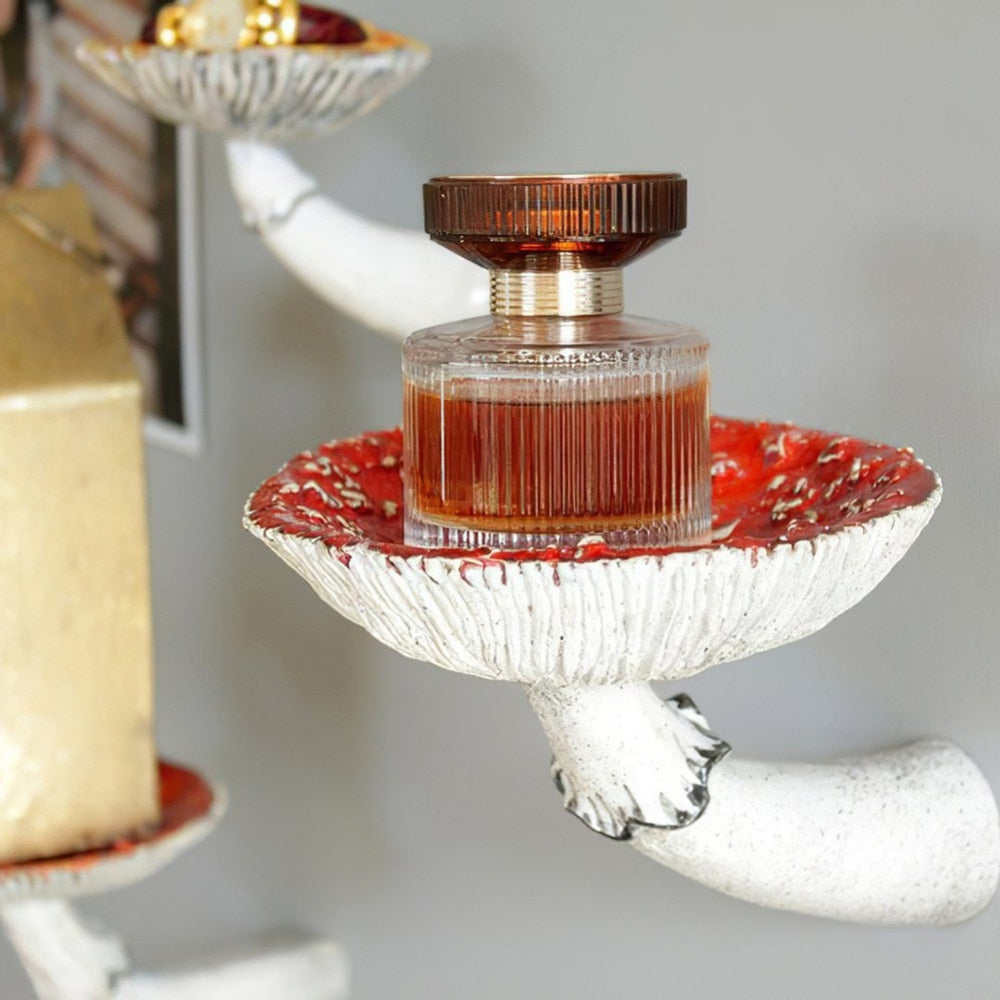 Amanita Mushroom Wall Floating Shelf