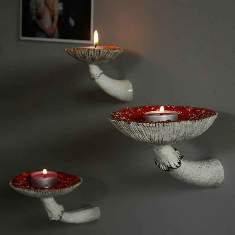 Amanita Mushroom Wall Floating Shelf