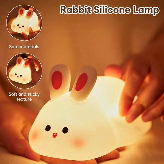 Cute LED Bunny Touch Night Light