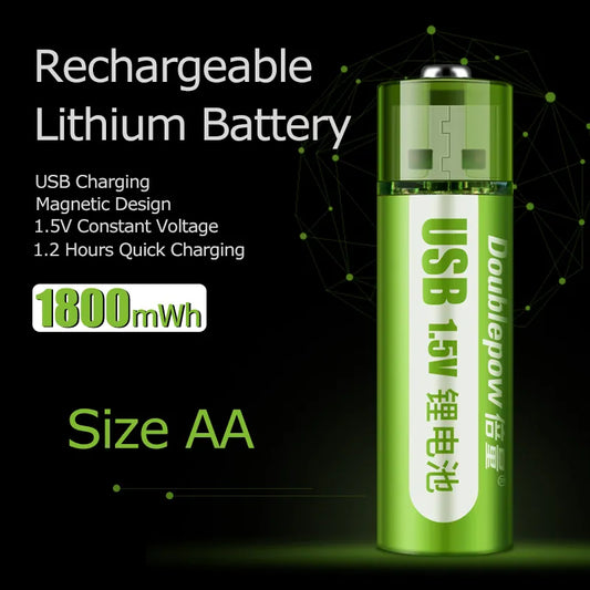 USB Rechargeable 1.5V AA Batteries