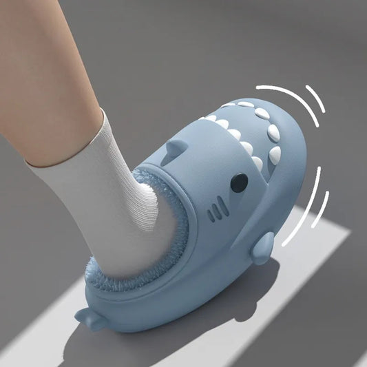 Waterproof Winter Shark Plush Slippers