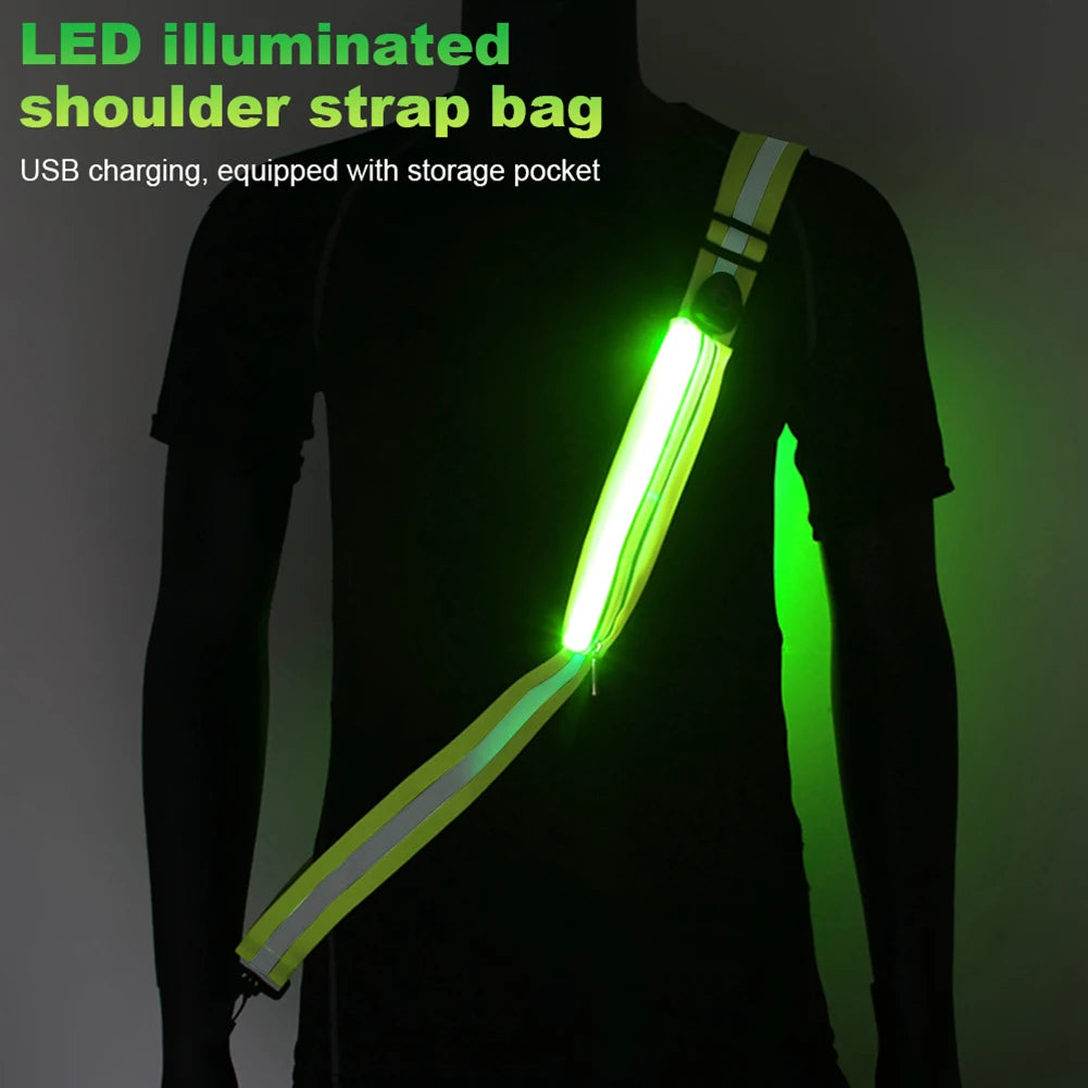 LED Reflective Rechargeable Shoulder Strap