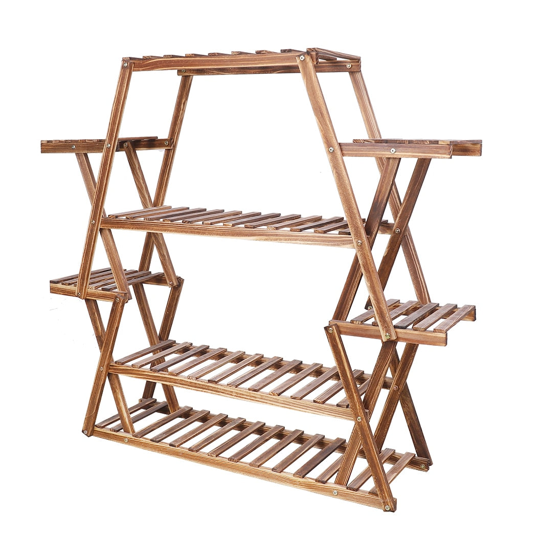 Large Triangular Wood Plant Stand | Indoor 6 Tier Flower Pot Stand