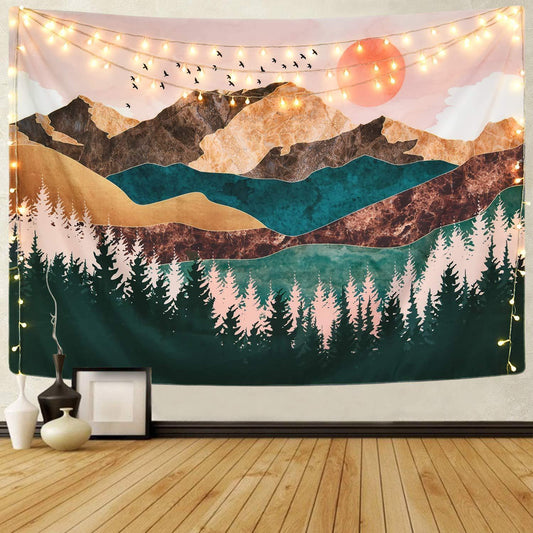 Sunset Mountain Tapestry - Vixily